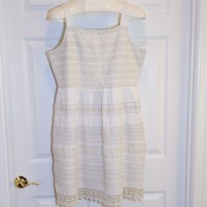 J Jill Embroidered Dress W/ Lace Trim, Medium